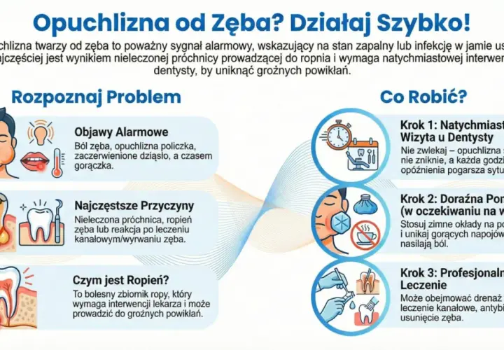 Opuchlizna od zęba to sygnał infekcji. Objawy: ból, obrzęk, gorączka. Przyczyny: próchnica, ropień. Działaj szybko: wizyta u dentysty, zimne okłady, leczenie.