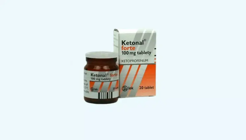 Ketonal forte 100 mg tablety, lek na ból zęba. Opakowanie zawiera 20 tabletek.
