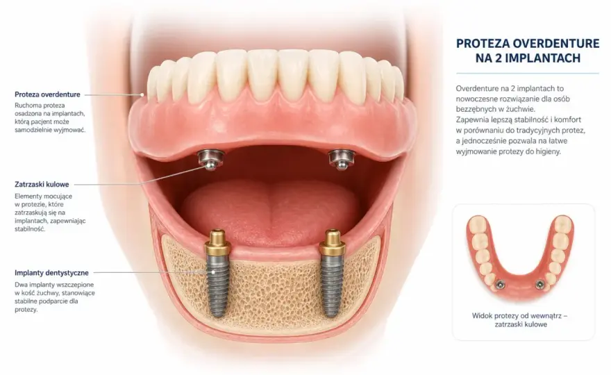 Proteza overdenture - Stabilność bez stałego mostu? Sprawdź!