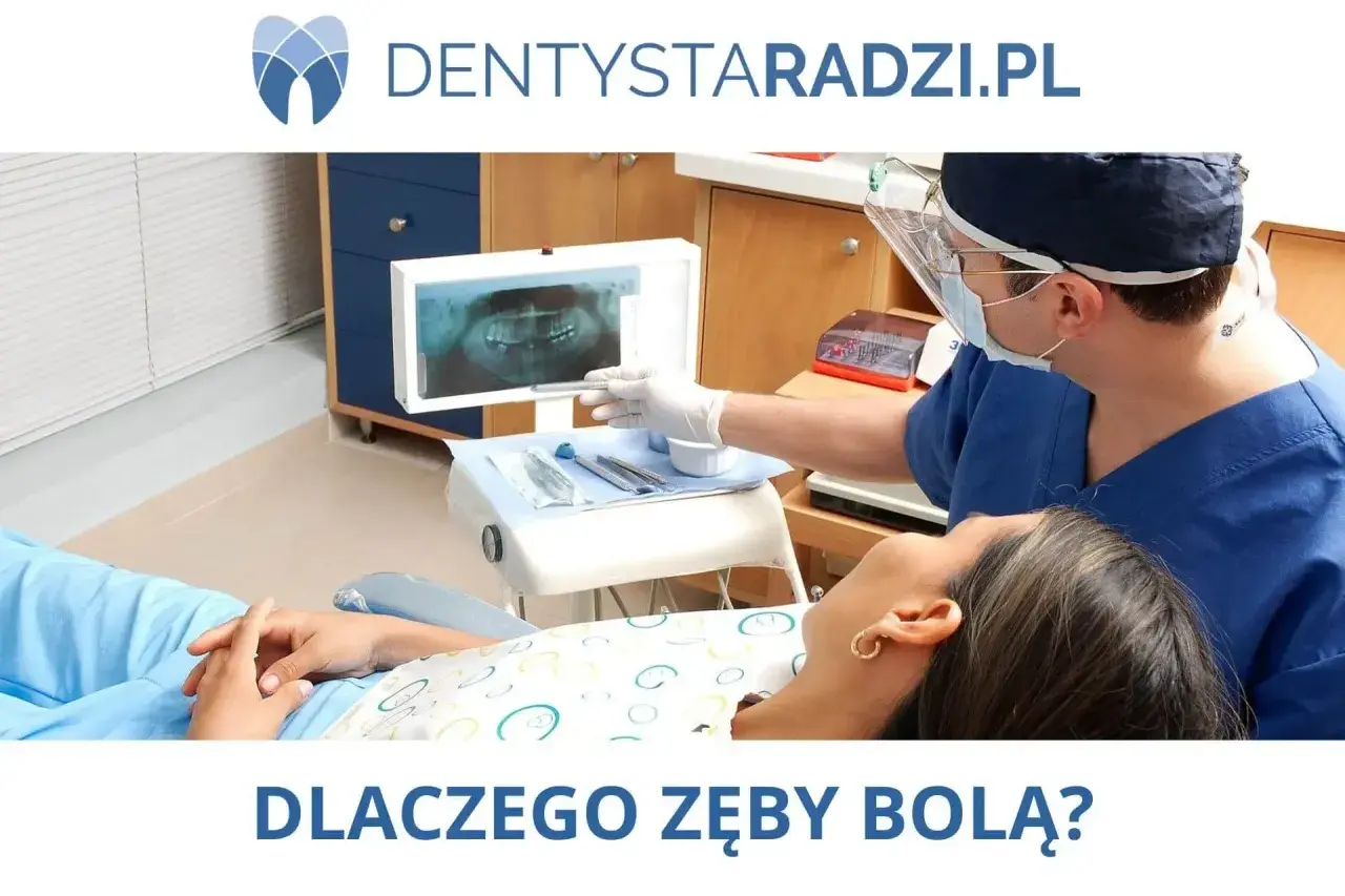 Dentysta analizuje zdjęcie RTG, pokazując pacjentce, które zęby trzonowe mogą być przyczyną bólu.