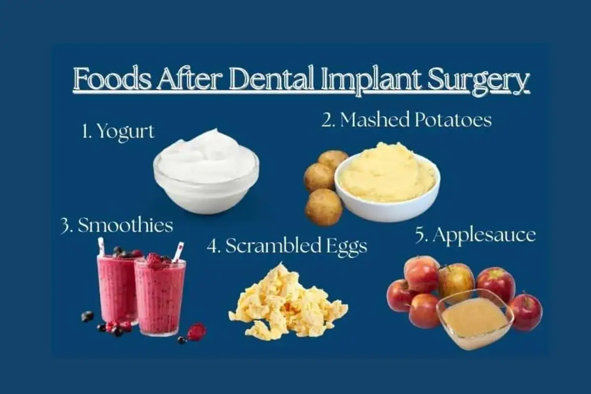 Jadłospis po wszczepieniu implantu: jogurt, puree ziemniaczane, koktajle, jajecznica, mus jabłkowy.
